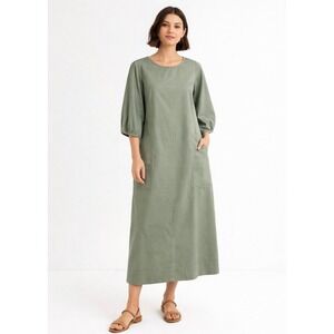 Everlane Olive Green Midi Dress | Size XL | Casual Chic Minimalist